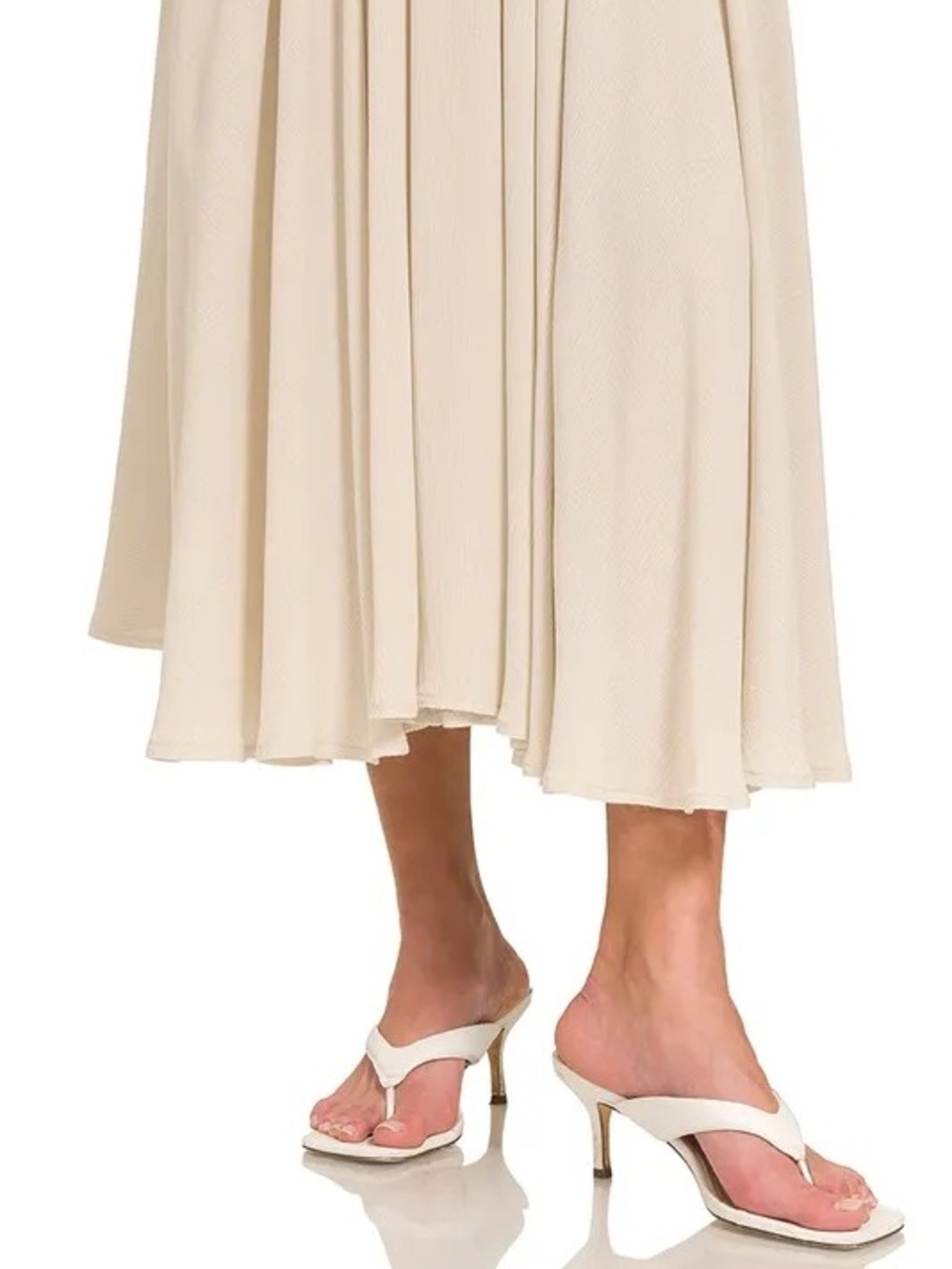 NWOT Zenana Sand Beige Women's Flowing Maxi Skirt and top- Brand Unknown - Picture 3 of 7